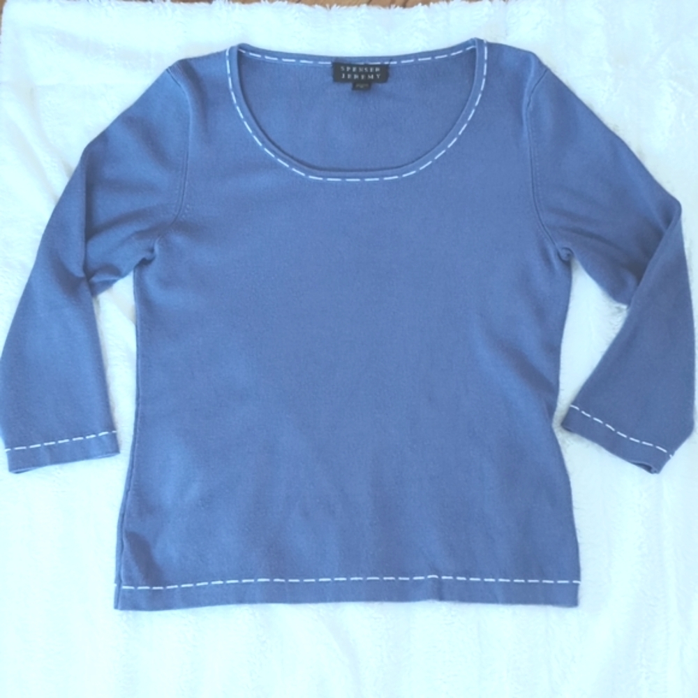 SPENSER JEREMY Silk Blend Sweater Blue. Medium